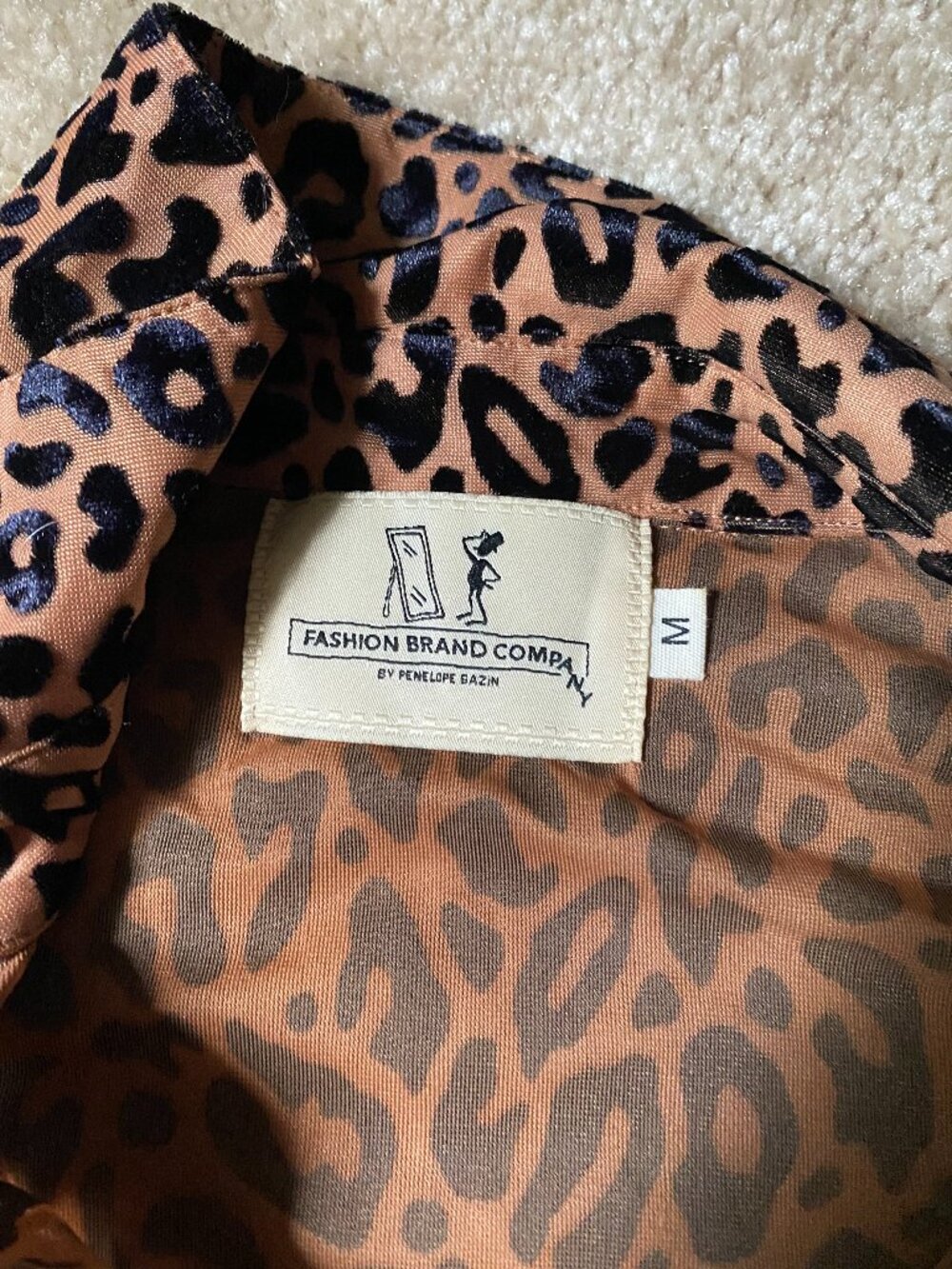 Fashion Brand Company Brown and Black Leopard Print Button-Up Top - Picture 2 of 4